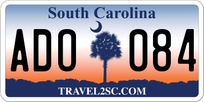 SC license plate ADO084