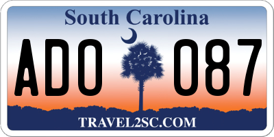 SC license plate ADO087