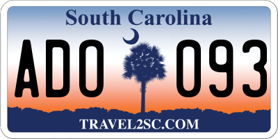 SC license plate ADO093