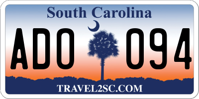 SC license plate ADO094