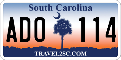 SC license plate ADO114