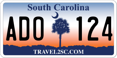 SC license plate ADO124