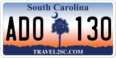 SC license plate ADO130