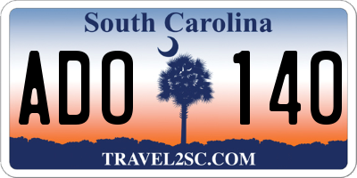SC license plate ADO140