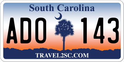 SC license plate ADO143