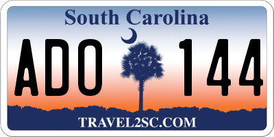 SC license plate ADO144