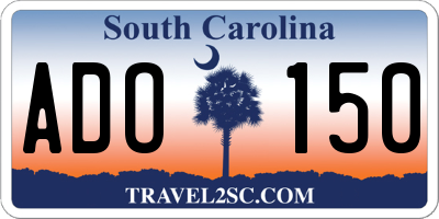 SC license plate ADO150
