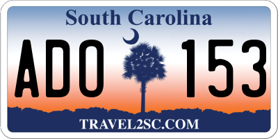 SC license plate ADO153