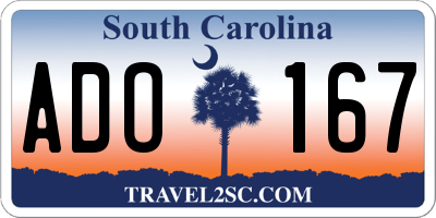 SC license plate ADO167