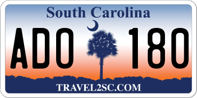 SC license plate ADO180