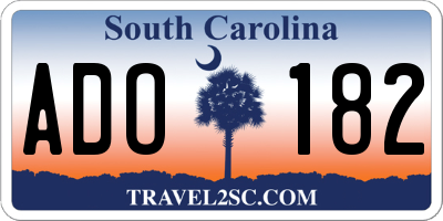 SC license plate ADO182