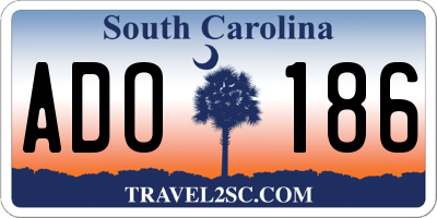 SC license plate ADO186