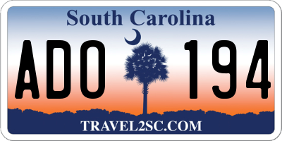 SC license plate ADO194