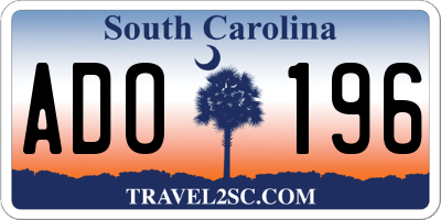 SC license plate ADO196
