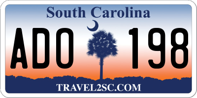 SC license plate ADO198
