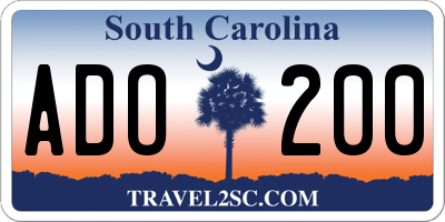 SC license plate ADO200