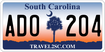 SC license plate ADO204