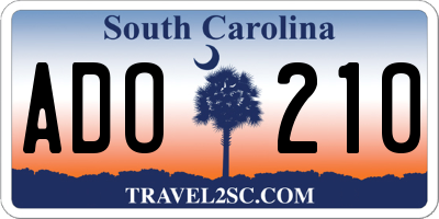 SC license plate ADO210