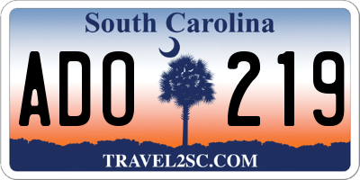 SC license plate ADO219