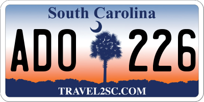 SC license plate ADO226