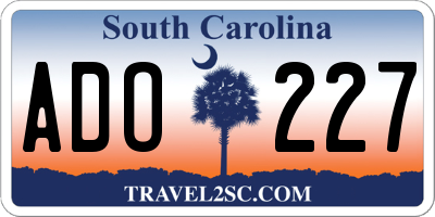SC license plate ADO227