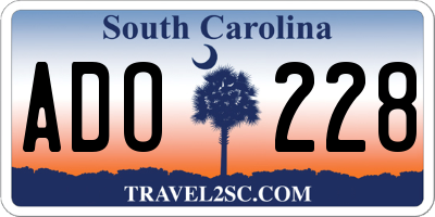 SC license plate ADO228