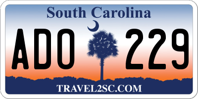 SC license plate ADO229