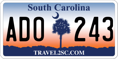 SC license plate ADO243
