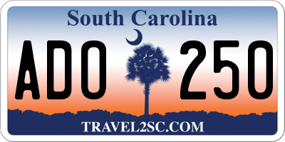 SC license plate ADO250