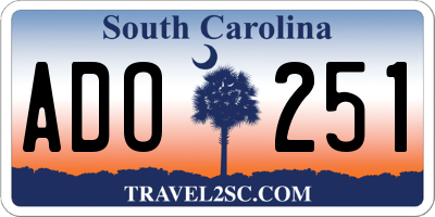 SC license plate ADO251