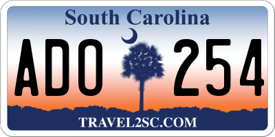 SC license plate ADO254
