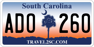 SC license plate ADO260