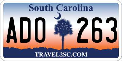 SC license plate ADO263