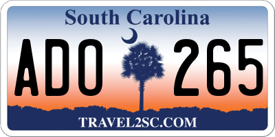 SC license plate ADO265