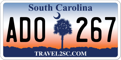 SC license plate ADO267