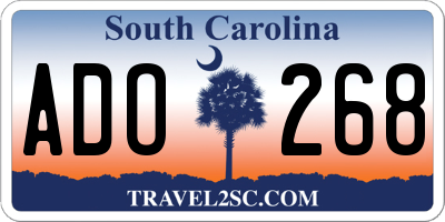 SC license plate ADO268