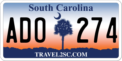 SC license plate ADO274