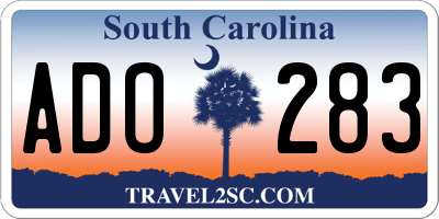 SC license plate ADO283