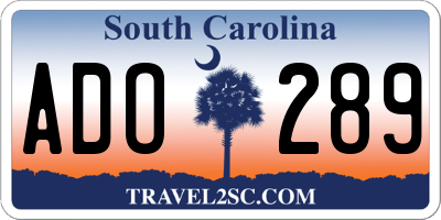 SC license plate ADO289