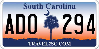 SC license plate ADO294