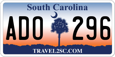 SC license plate ADO296