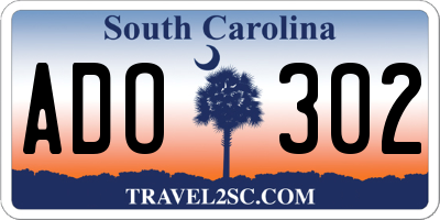 SC license plate ADO302