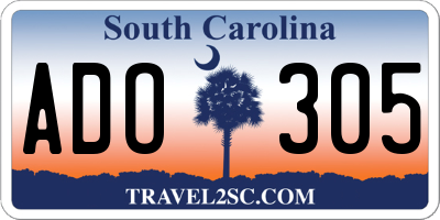 SC license plate ADO305
