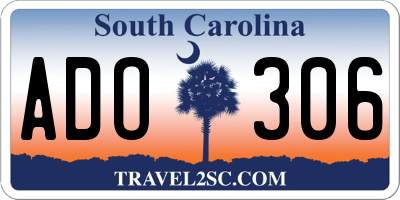 SC license plate ADO306