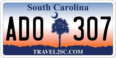 SC license plate ADO307