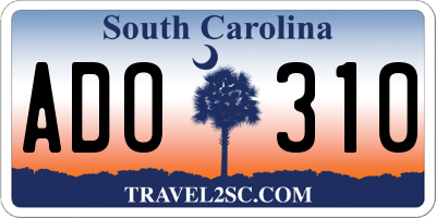 SC license plate ADO310