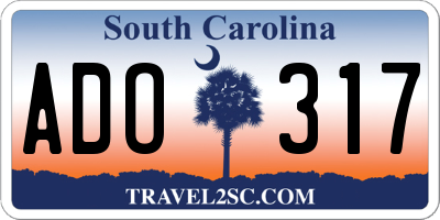 SC license plate ADO317
