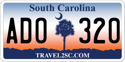 SC license plate ADO320