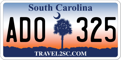 SC license plate ADO325