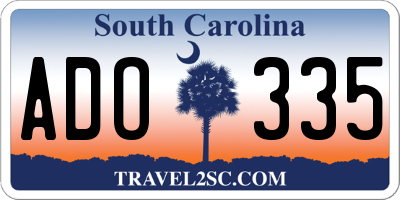 SC license plate ADO335